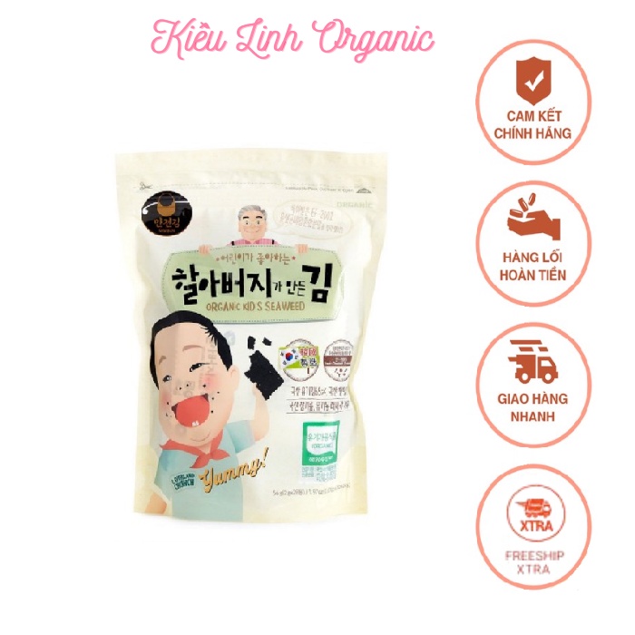 Rong Biển Ăn Liền Hữu Cơ Cho Bé set 12 gói nhỏ 2g, Có Chứa Lợi Khuẩn, cho bé ăn dặm, nhiều dưỡng chất