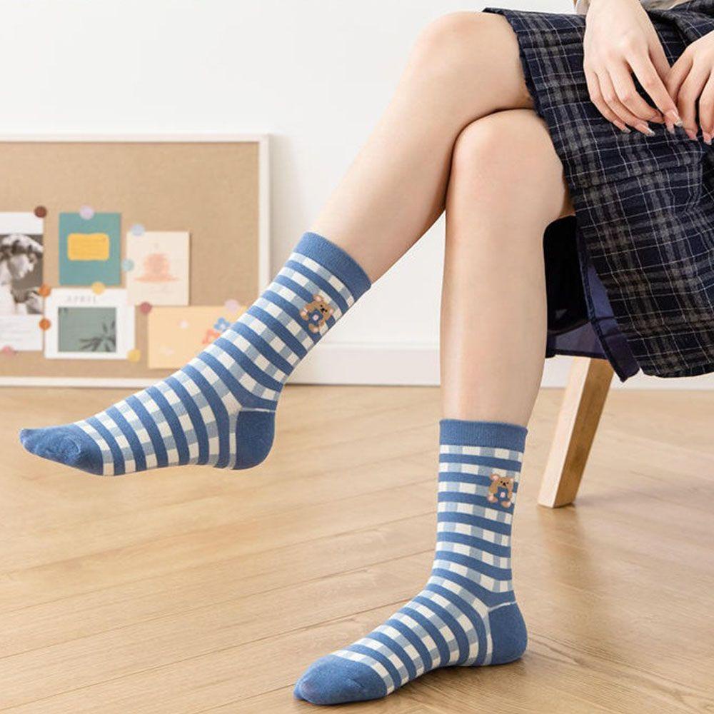 Tất Ngắn Harajuku In Hình Gấu Hoạt Hình Dễ Thương VANES1 Cho Nữ