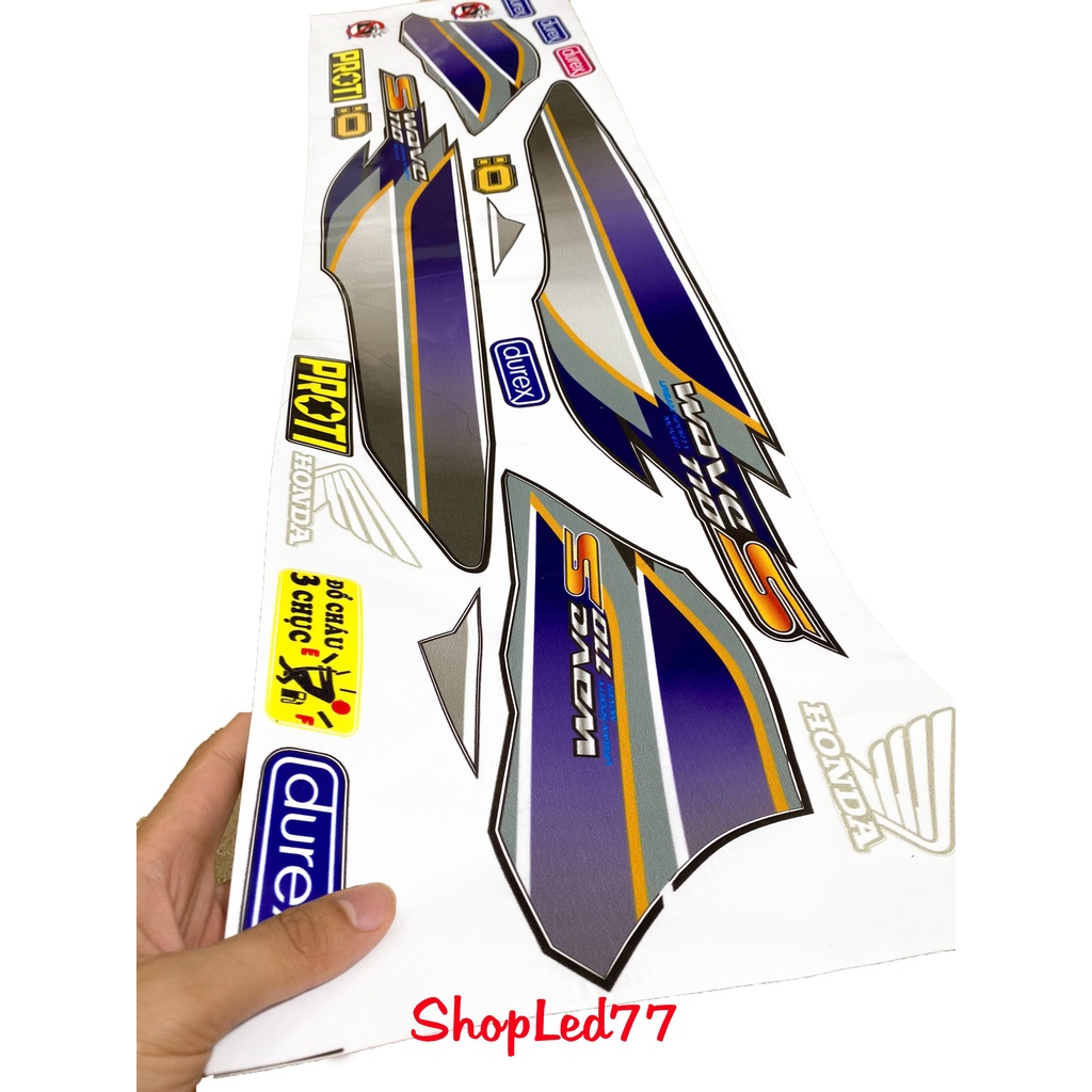 Tem Wave Alpha 100/50cc - 110 Wave S Màu Tím Xám Cam Kết 3 Lớp