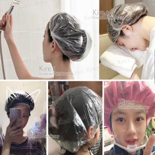 Nón tắm, nón trùm tóc nilon siêu gọn mang theo du lịch tiện lợi/Mũ trùm tóc