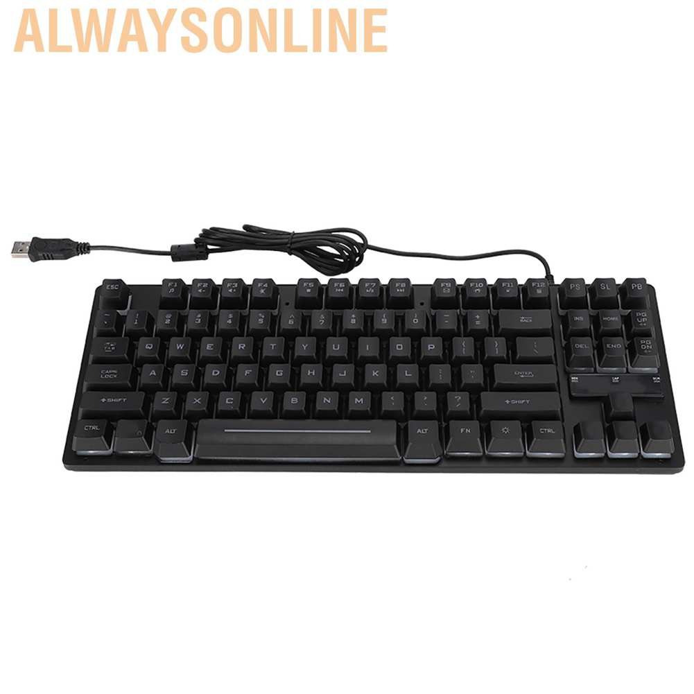 Bàn Phím Cơ Gaming Alwaysonline K16 87 Phím Có Đèn Nền Nhiều Màu