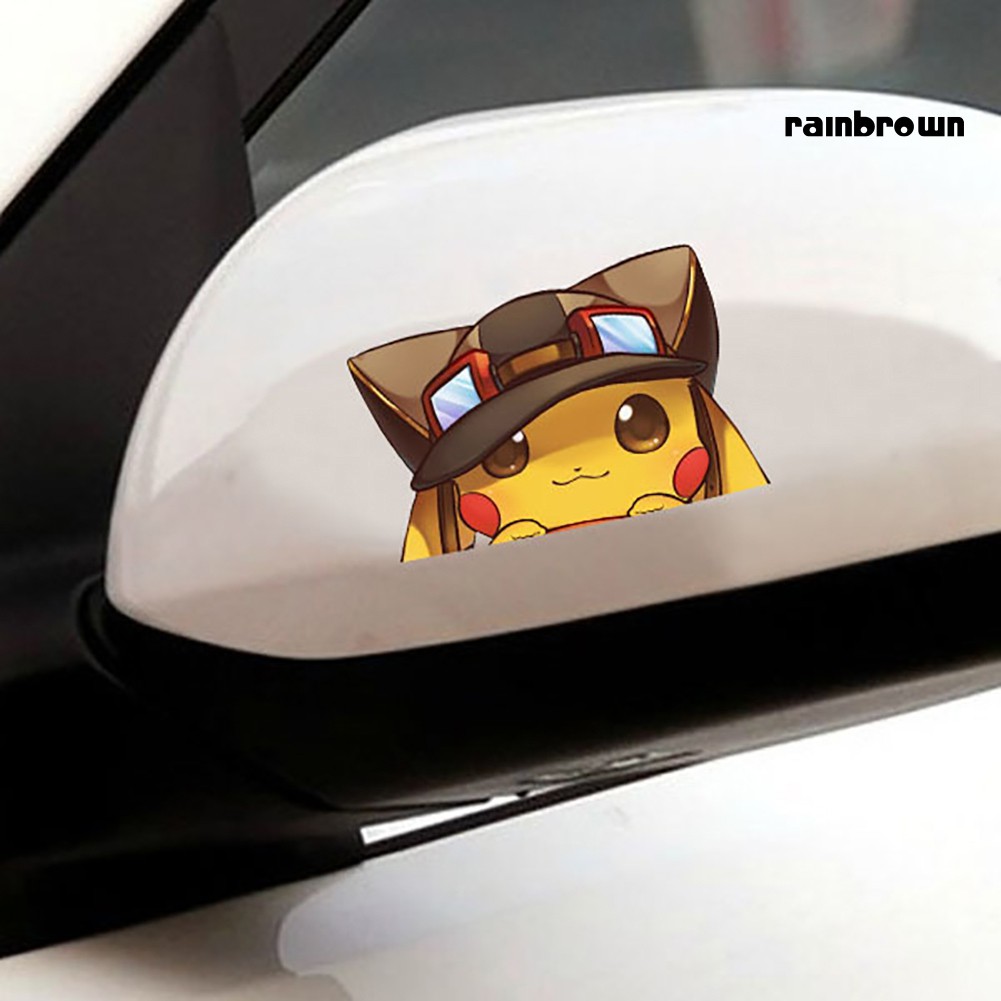Sticker Dán Trang Trí Laptop / Xe Mô Tô Hình Pikachu Dễ Thương