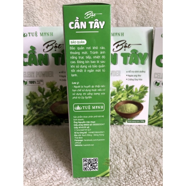 Bột Cần Tây Sấy Lạnh Nguyên Chất Tuệ Minh, Bột Cần Tây Giảm Cân Loại Mỡ Thừa, Detox, Làm Đẹp Da