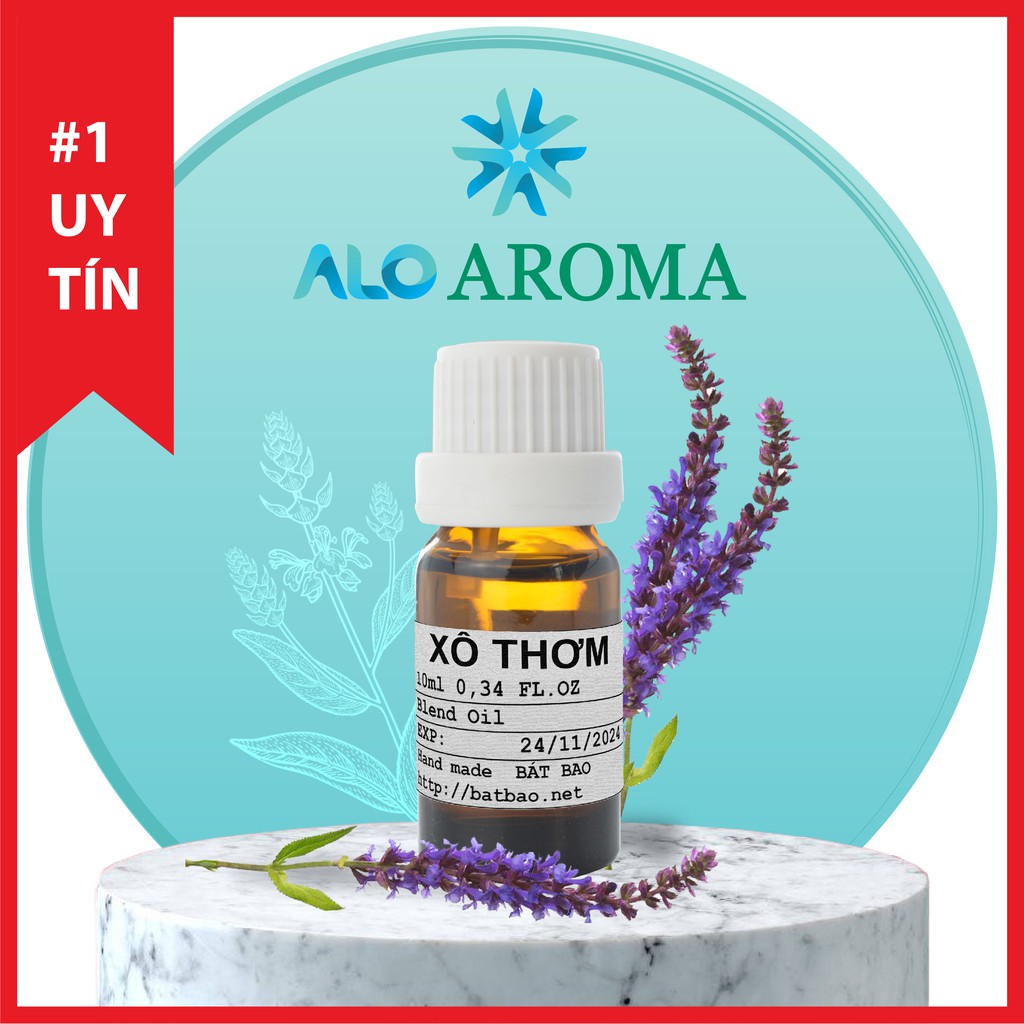 Tinh Dầu Xô Thơm Thiên Nhiên ngăn ngừa rụng tóc, chống lão hoá, thanh lọc không gian Clary Sage Oil AloAroma