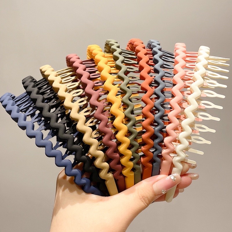 Băng Đô Cài Tóc Gợn Sóng Đơn Giản Có Răng Chống Trượt Phong Cách Hàn Quốc Phụ Kiện Tóc Nữ Và Bé Gái