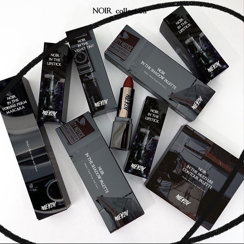 Son Thỏi Lì, Mịn Mượt Nhẹ Môi Merzy Noir In The Lipstick 3.3g