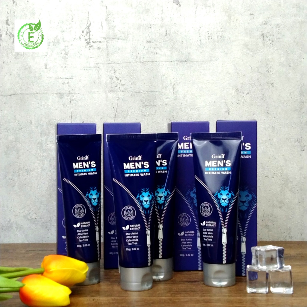 Dung dịch vệ sinh nam Grinif Men's Premium Intimate Wash 80ml Hàn Quốc + Tặng bông tắm Than Tre