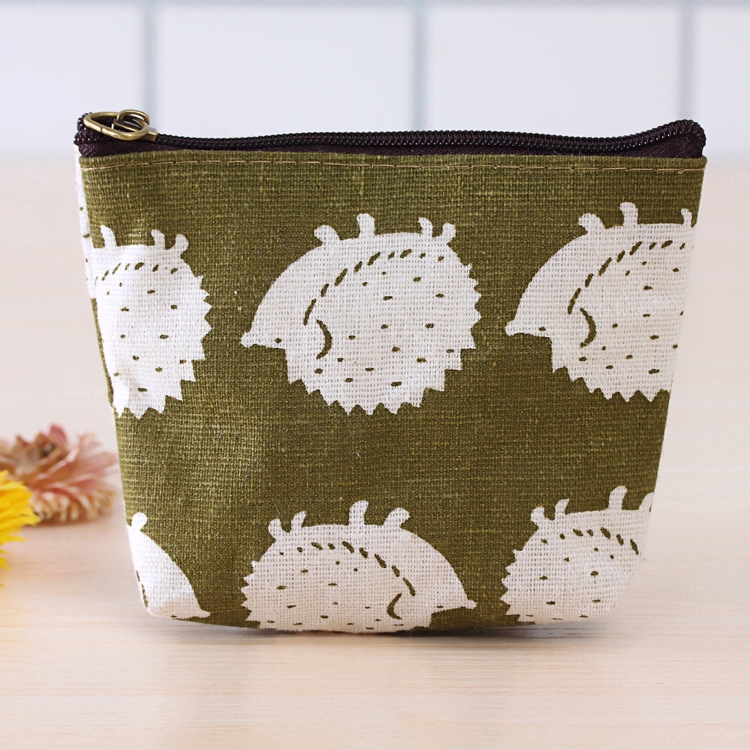 Ví đựng tiền xu mini vải canvas họa tiết hoạt hình xinh xắn tiện lợi