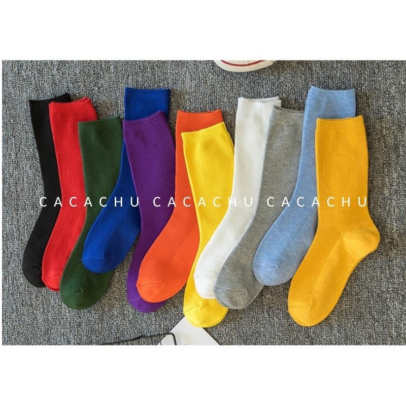 Tất nhún CACACHU L06-1 vớ nữ nhún cổ cao vintage phong cách Hàn Quốc dễ thương nhiều màu
