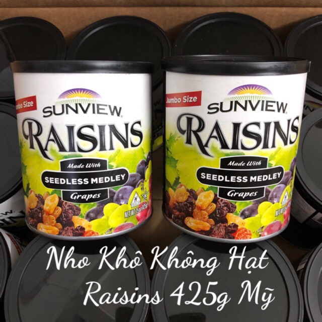 ❤ [Date 5/2022] Nho Khô không hạt RAISINS SUNVIEW SEEDLESS MEDLEY 425g Mỹ