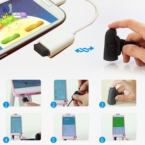 Chuột không dây mini đeo ngón tay sang trọng cho laptop , máy tính