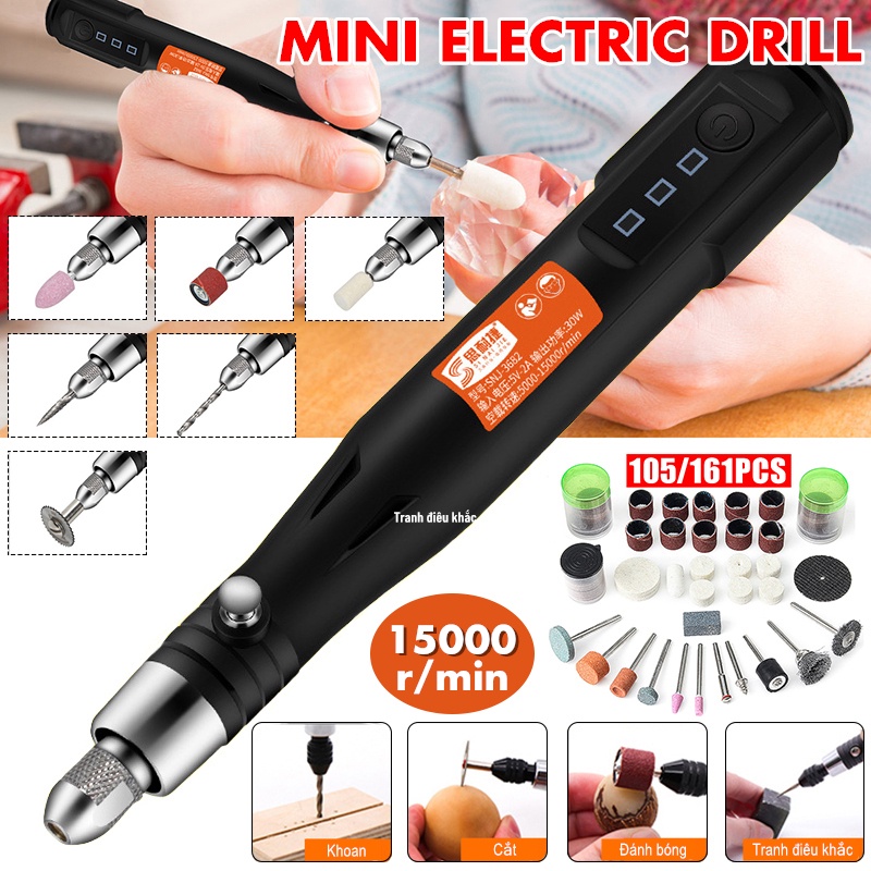 Bút Khoan Điện Mini Cầm Tay Cổng USB Dùng Để Khắc/Đánh Bóng/Đánh Bóng