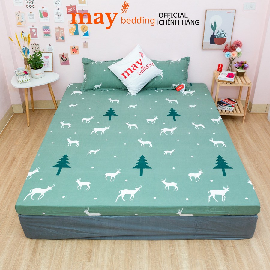 Ga poly 2m2 May Bedding kèm 2 vỏ gối nằm cho giường đệm cỡ lớn