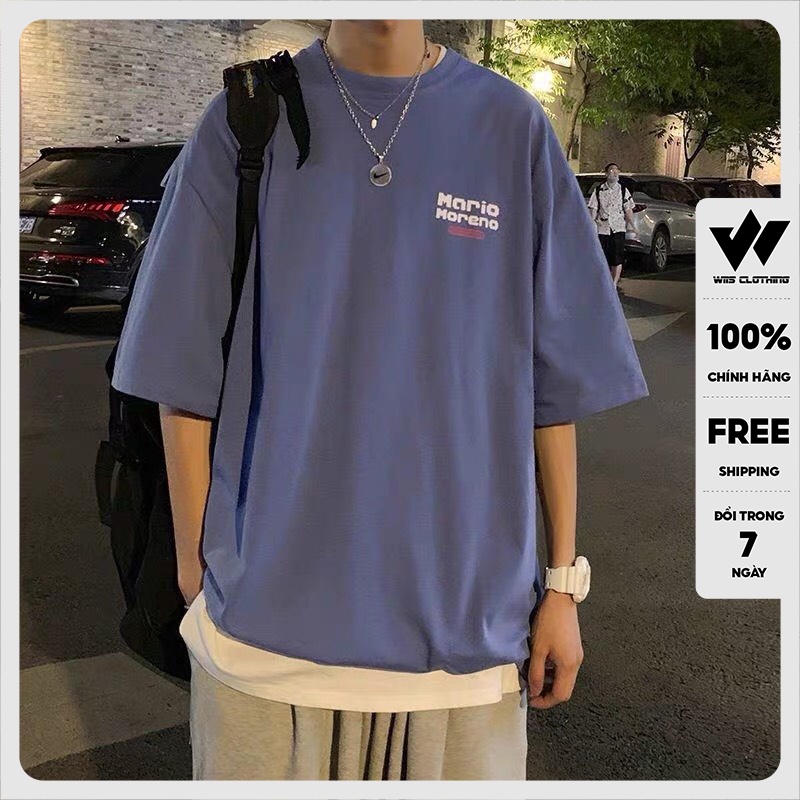 Áo phông tay lỡ unisex WIIS form rộng MARIO thời trang nam nữ oversize