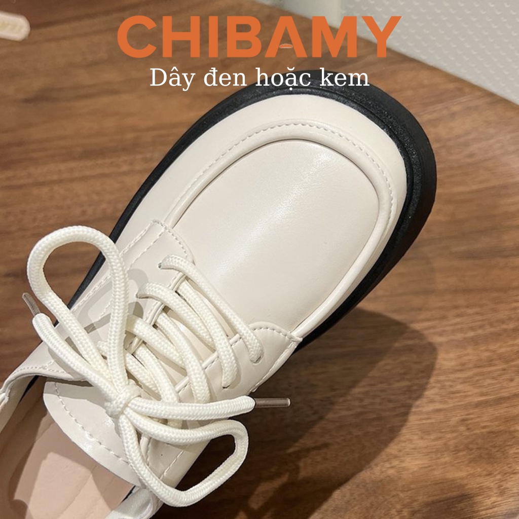 Giày Oxford nữ da mềm mịn đế cao 5cm CHIBAMY, Giày Lolita nữ phong cách Anh quốc