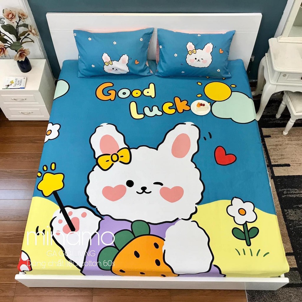 Bộ vỏ ga gối Cotton Silk Living Minamo nhiều mẫu hoạt hình, mềm mát, an toàn cho da - A06 | BigBuy360 - bigbuy360.vn