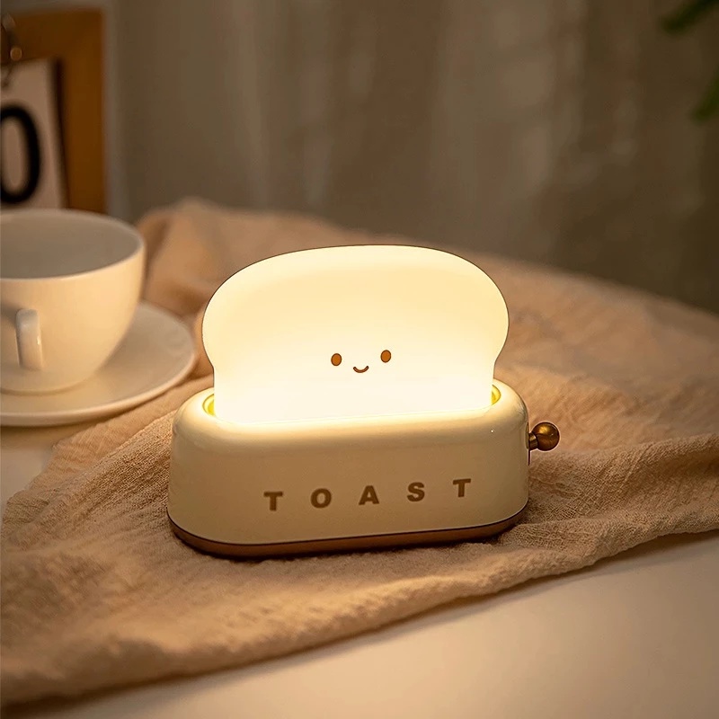Đèn Ngủ TOAST Đèn Ngủ Hình Máy Nướng Bánh Mì Xinh Đẹp, Ánh Sáng Tăng Giảm Tùy Chỉnh