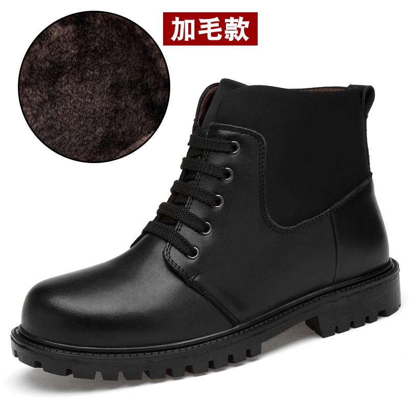 Large size Martin boots men's shoes new cowhide men's leather boots high-top Chelsea men's cotton boots 38-47