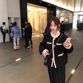 Áo khoác dạ tweed phối viền