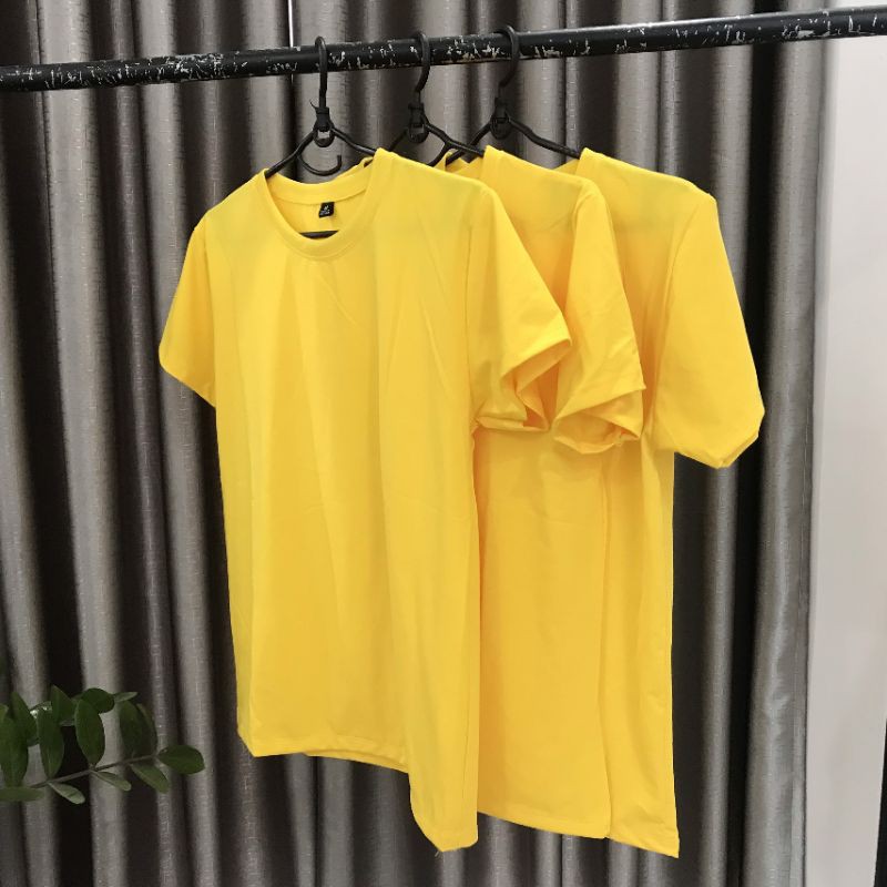 Áo thun ngắn tay nữ dáng đẹp chất cotton cá tính màu vàng