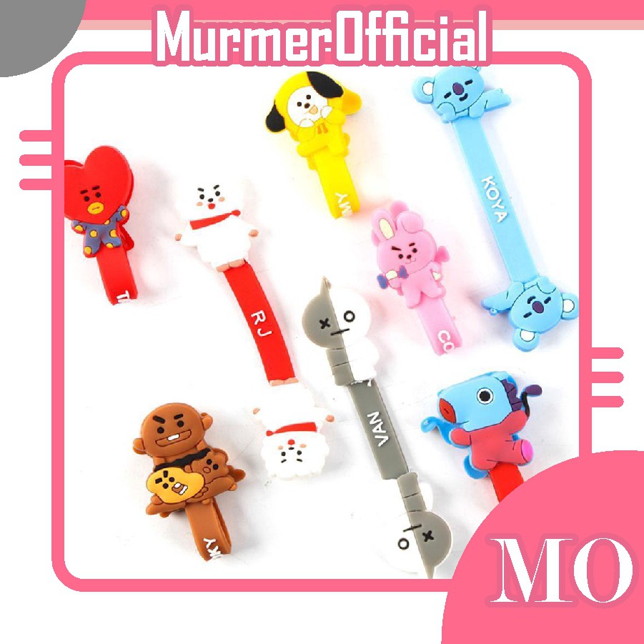 Dụng Cụ Quấn Dây Cáp Tai Nghe Murmerofficial R336 Bts Bt21 Bằng Silicone Nhập Khẩu