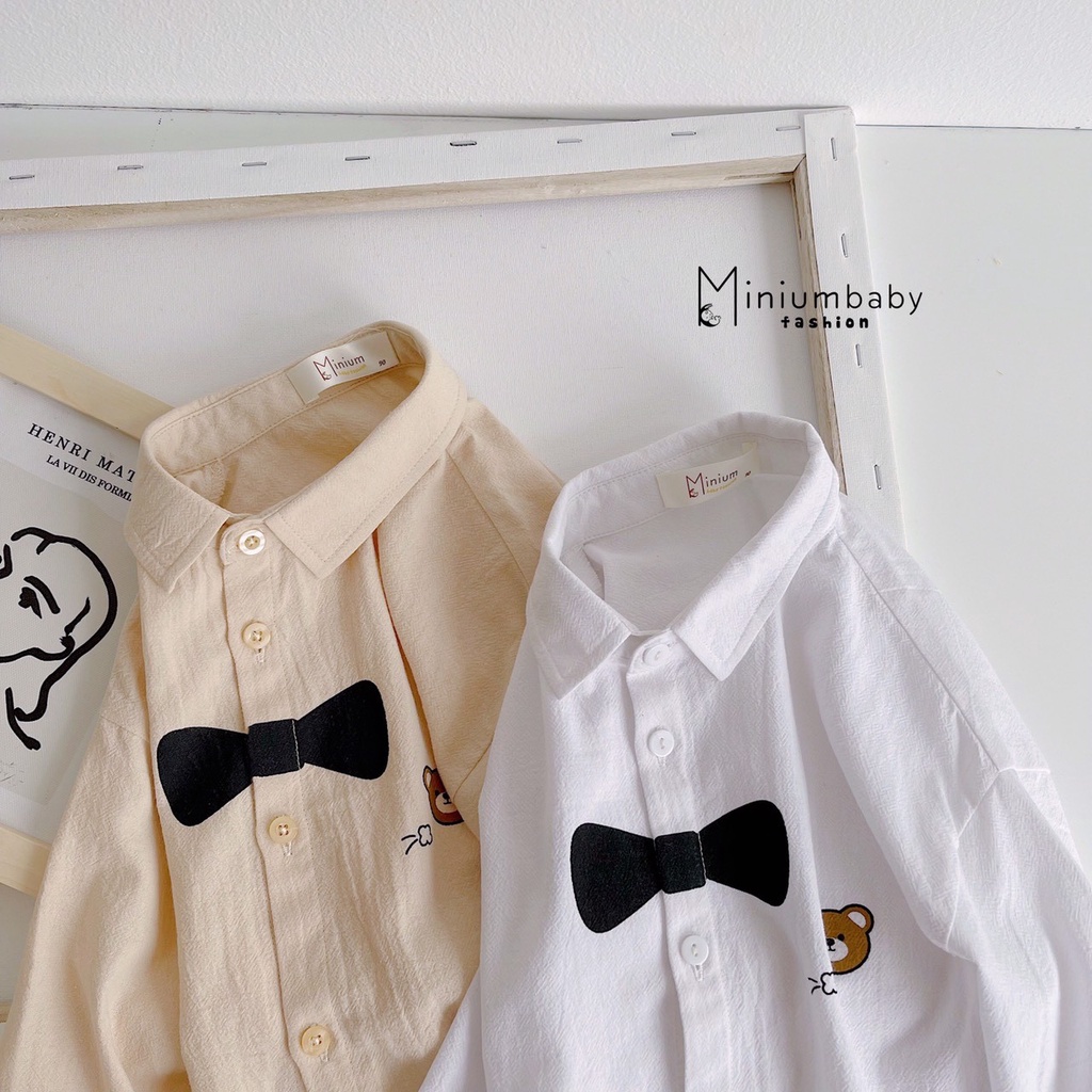 ÁO SƠ MI TAY DÀI MINIUM CHO BÉ TRAI 9-19KG - BIGBABYSHOP