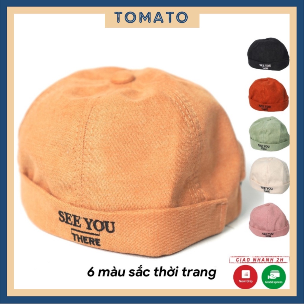 Mũ Beret, nón Miki không vành chất liệu kaki thêu chữ SEE YOU phong cách Hàn Quốc SY88 - TOMATO Fashion