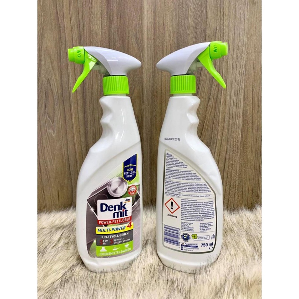 Xịt tẩy rửa mặt bếp đa năng Denkmit 750ml, tẩy sạch dầu mỡ