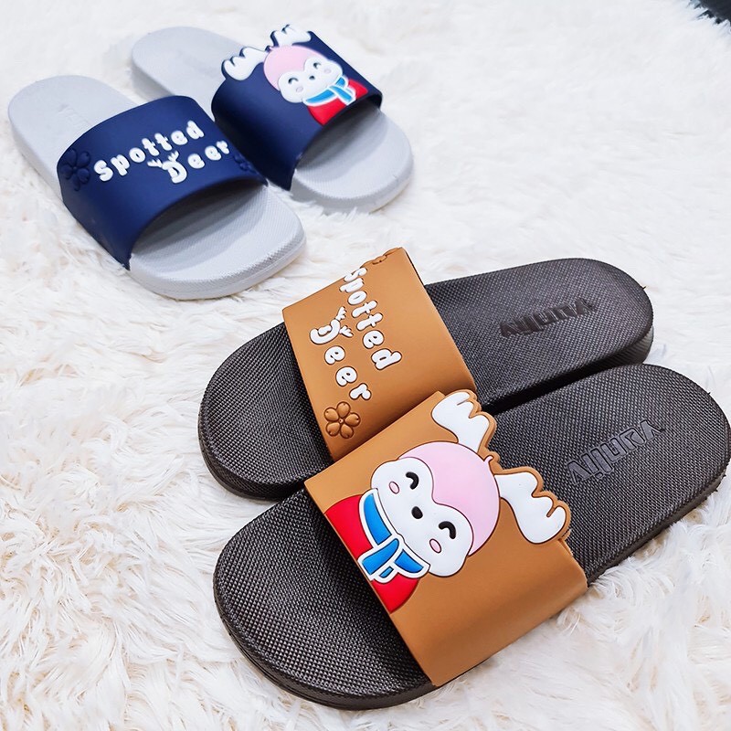 DÉP CAO SU QUAI NGANG ĐI TRONG NHÀ  UNISEX THỜI TRANG ULZZANG IN NỔI 3D TUẦN LỘC CỰC XINH