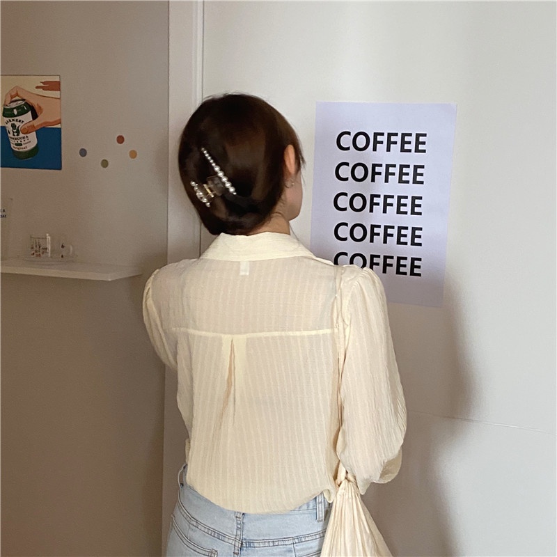 SUXI Áo Sơ Mi Tay Dài Dáng Rộng Màu Sắc Đơn Giản Phong Cách Hàn Quốc Thời Trang Mùa Hè Xinh Xắn Cho Nữ