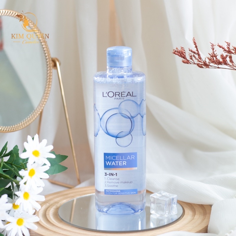 Nước tẩy trang cho mọi loại da Loreal Paris 3in1 Micellar Water 400ml