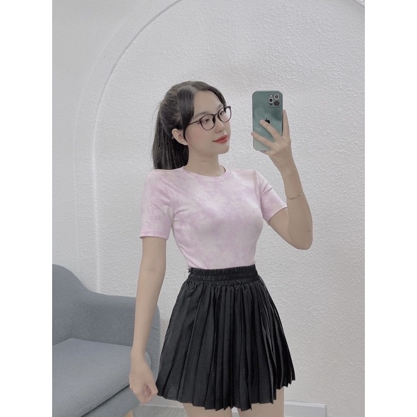 Áo ôm body tay ngắn cổ tròn