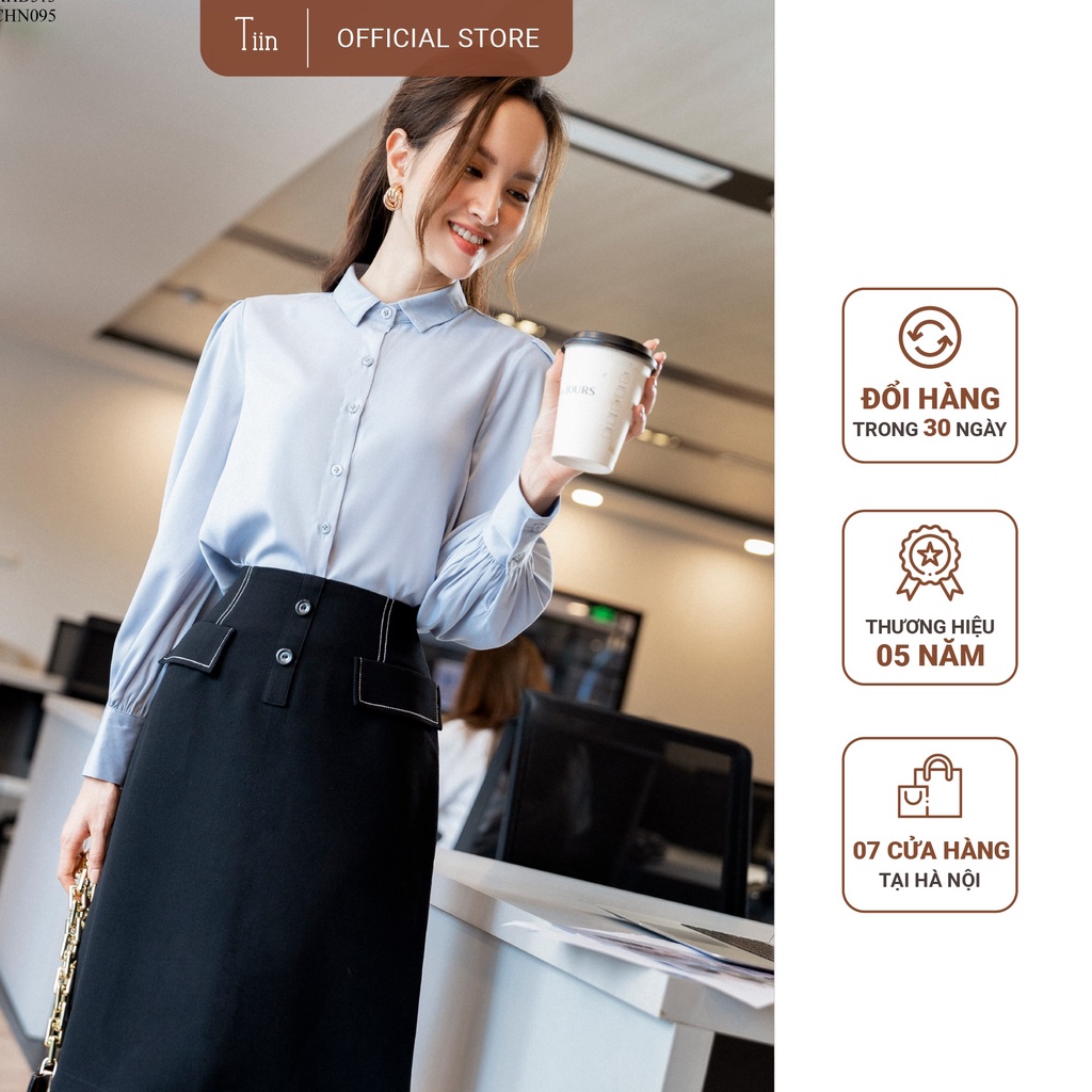 [Mã FAMARAL2 giảm 10K đơn 50K] Áo sơ mi basic cổ đức tay măng sec 2 khuy TIIN STORE AHD313