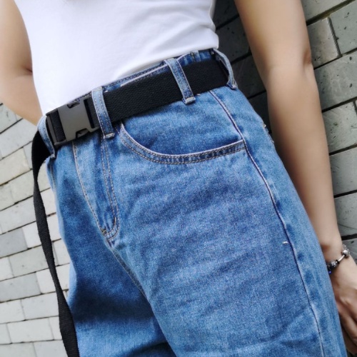 Thắt lưng nam nữ vải canvas khóa nhựa dài 120cm phong cách hiphop dance