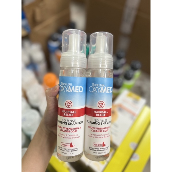 Tắm khô cho mèo Oxymed ngăn ngừa búi lông và giảm rụng lông 236ml xuất xứ Mỹ