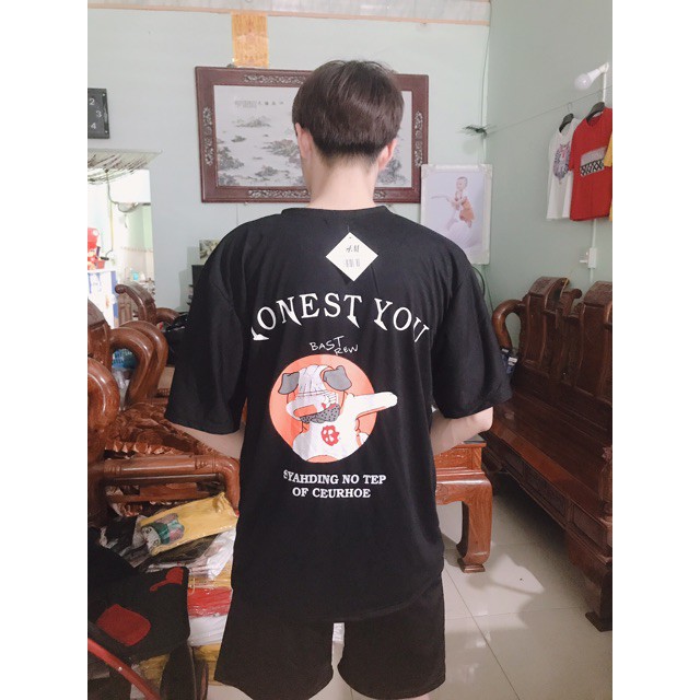 Áo thun tay lỡ Unisex HONEST YOU chú chó ( kèm video ảnh thật ) . | BigBuy360 - bigbuy360.vn