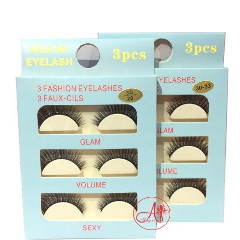 Lông Mi Chồn Nga Mi Eyelash 3pcs 3D-33 3 Fashion Eyelashes 3 Faux-Cils