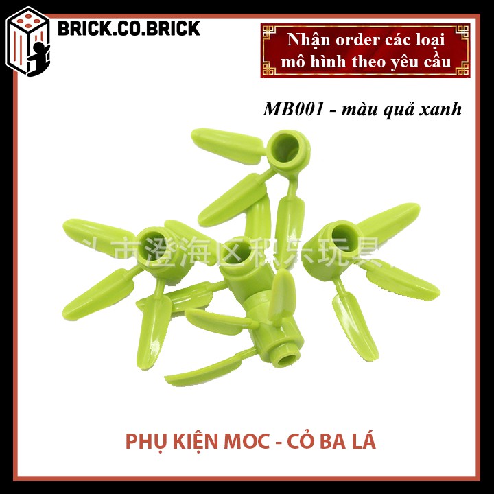 Phụ kiện MOC - Combo 10 Cỏ ba lá giá 5K- Đồ chơi lắp ráp minifig và non-lego mô hình sáng tạo trang trí - MB001-MB004