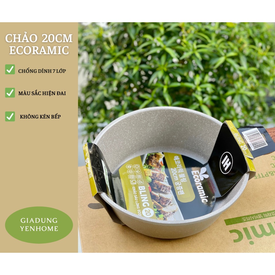 Chảo đá cao cấp Hàn Quốc size 20  không kén bếp