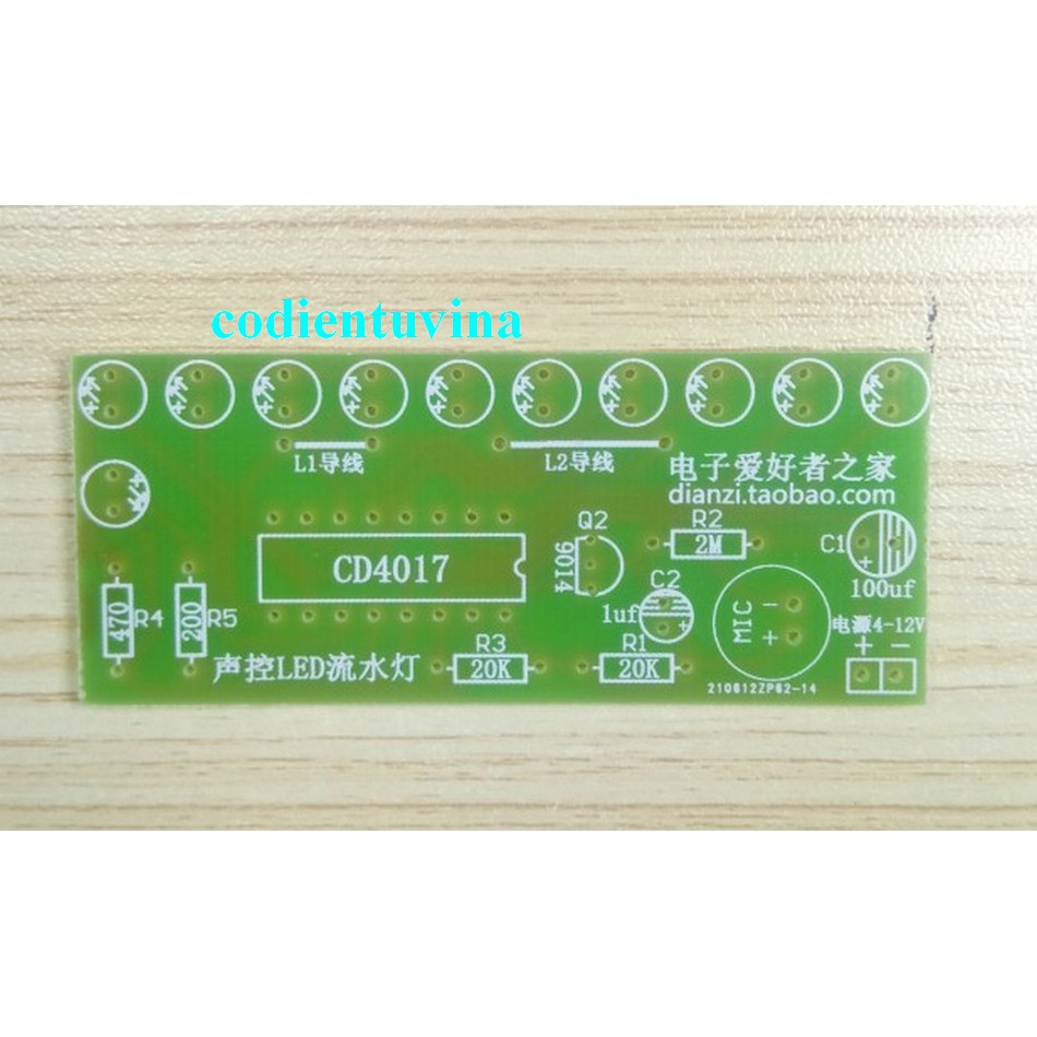 Bộ linh kiện mạch nháy theo âm thanh DIY Tự Ráp