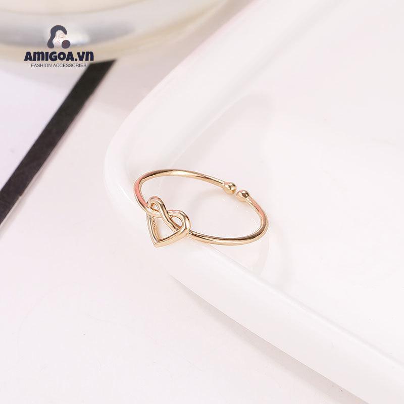 Nhẫn Hở Hình Trái Tim Thiết Kế Đơn Giản