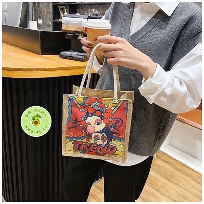 Túi cói túi tote xách mini đi biển nữ đẹp đi chơi thời trang dễ thương cute cá tính phong cách Vintage TC01