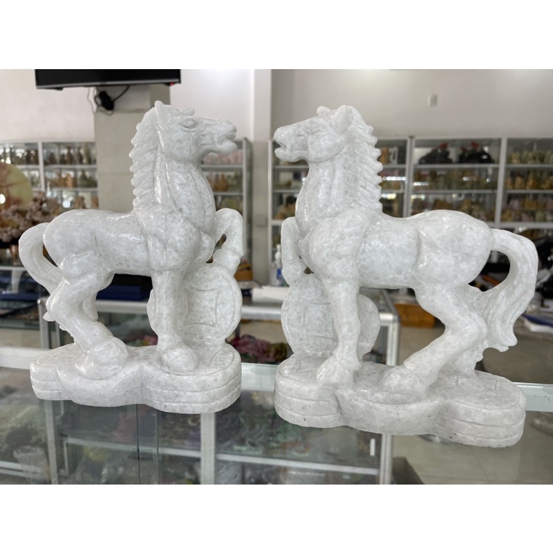 Cặp ngựa đá non nước 20cm HANMYNGHE