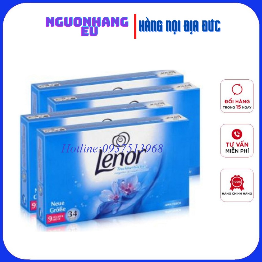 Giấy thơm Lenor Đức 34 tờ, Giữ cho quần áo thơm suốt 48h