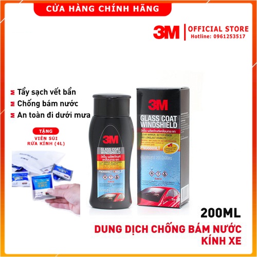 Dung dịch chống bám nước kính xe 3M Glass Coat Windshield 3M 08889 LT 200ml