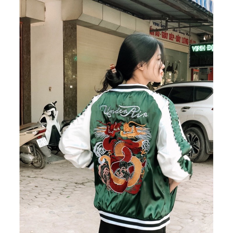 Áo khoác bomber sukajan thêu rồng cao cấp 2020