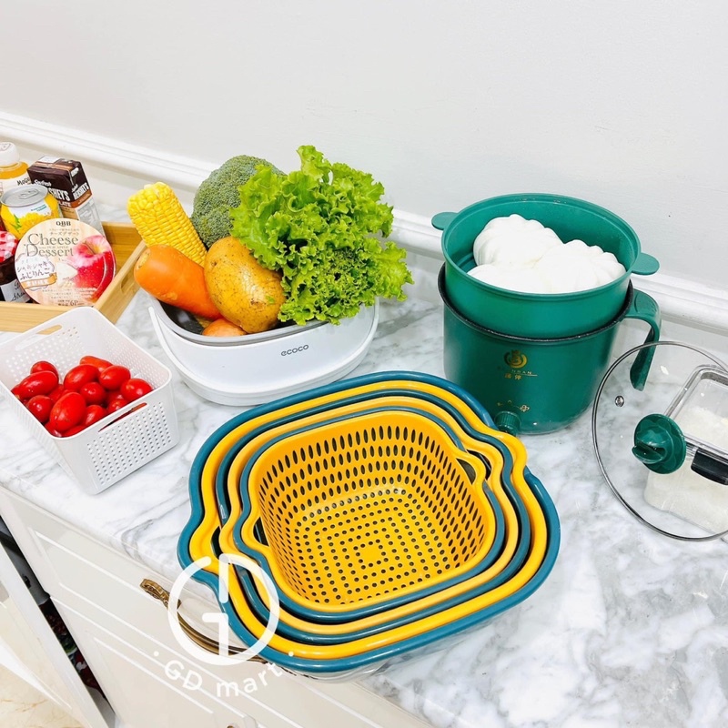 SET 6 RỔ KÈM CHẬU NHƯA PP 5 Lớp Cao Cấp SIÊU TIỆN LỢI