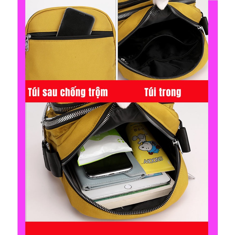 Túi xách vải Oxford nhiều ngăn in màu đa dạng không thấm nước cho nữ