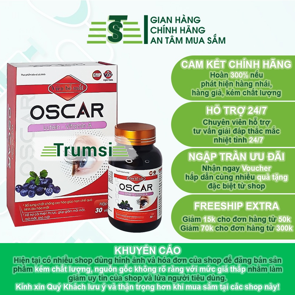 Viên Uống Bổ Măt Giúp Sáng Mắt Cải Thiện Thị Lực Giảm Mờ Mắt Khô Mắt Và Mỏi Mắt Hiệu Quả Oscar Vạn Tam Chính Hãng