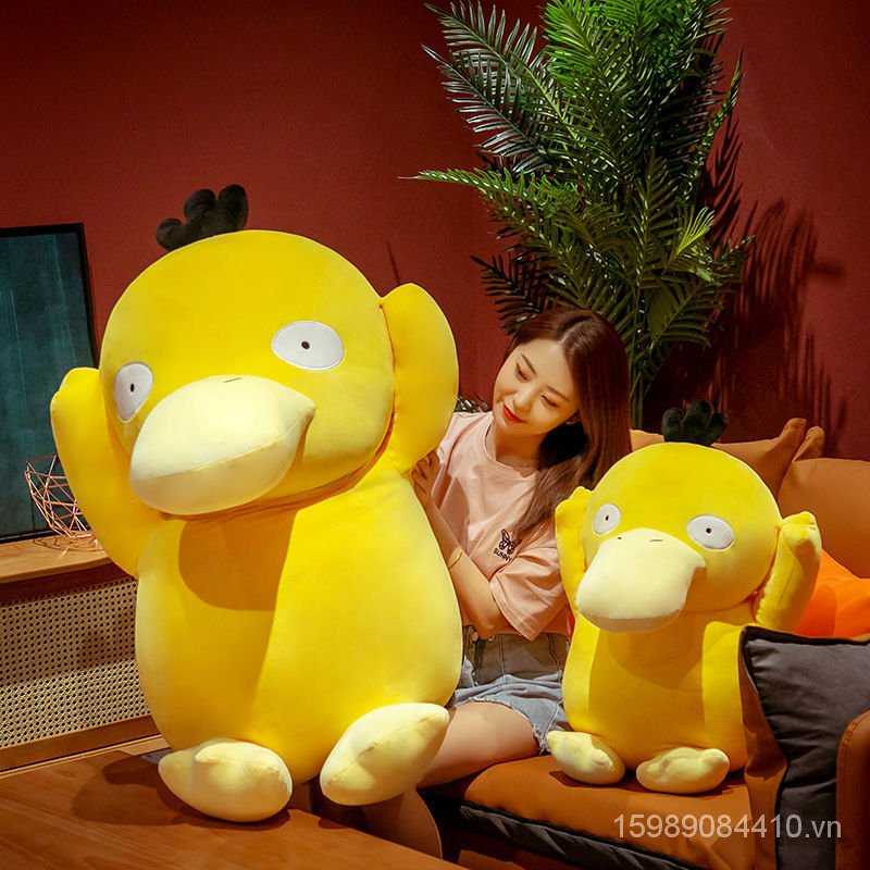 Toy New Spot Psyduck Big Pillow Lying Duck Plush Toy Doll Student Pokémon Birthday Gift for Girls and Children